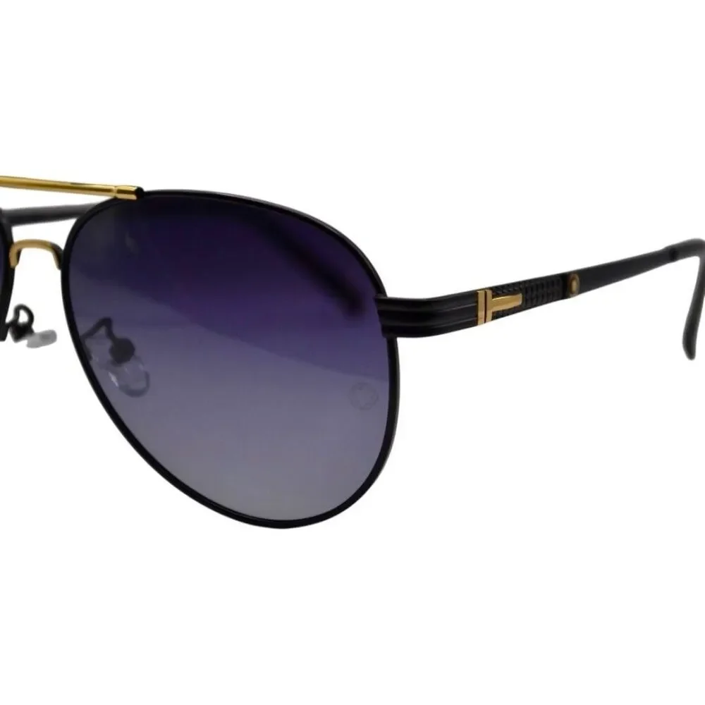 Montblanc Sunglasses | Black Gold Frame | Gray Purple Gradient Lens | New